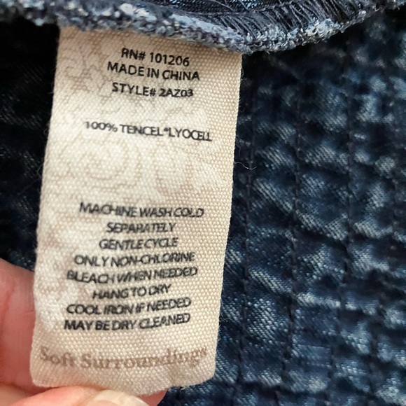 Soft Surroundings Midi Dress, Sz. M, Denim Blue, 100% Tencel/Lyocel - Picture 9 of 12